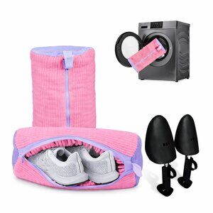 Shoe Washing Machine Laundry Bag with Shoe Trees Shoe Bag for Washer, 2pc